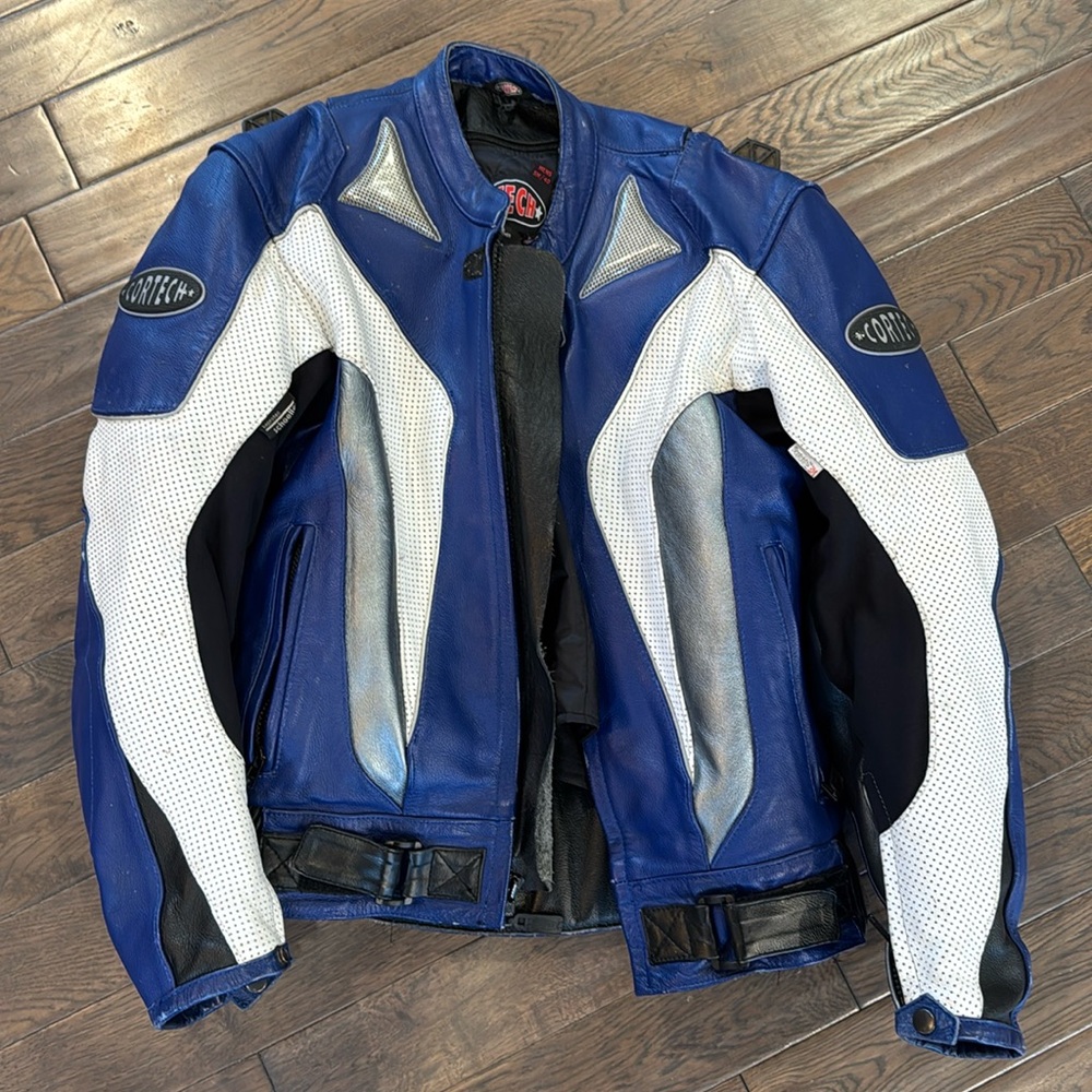 Cortech Men’s 100% Leather Padded Motorcycle Jacket